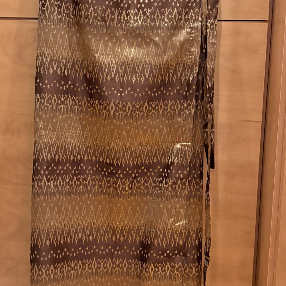 Traditional Thai Skirt- Brown and Gold Patterned Skirt